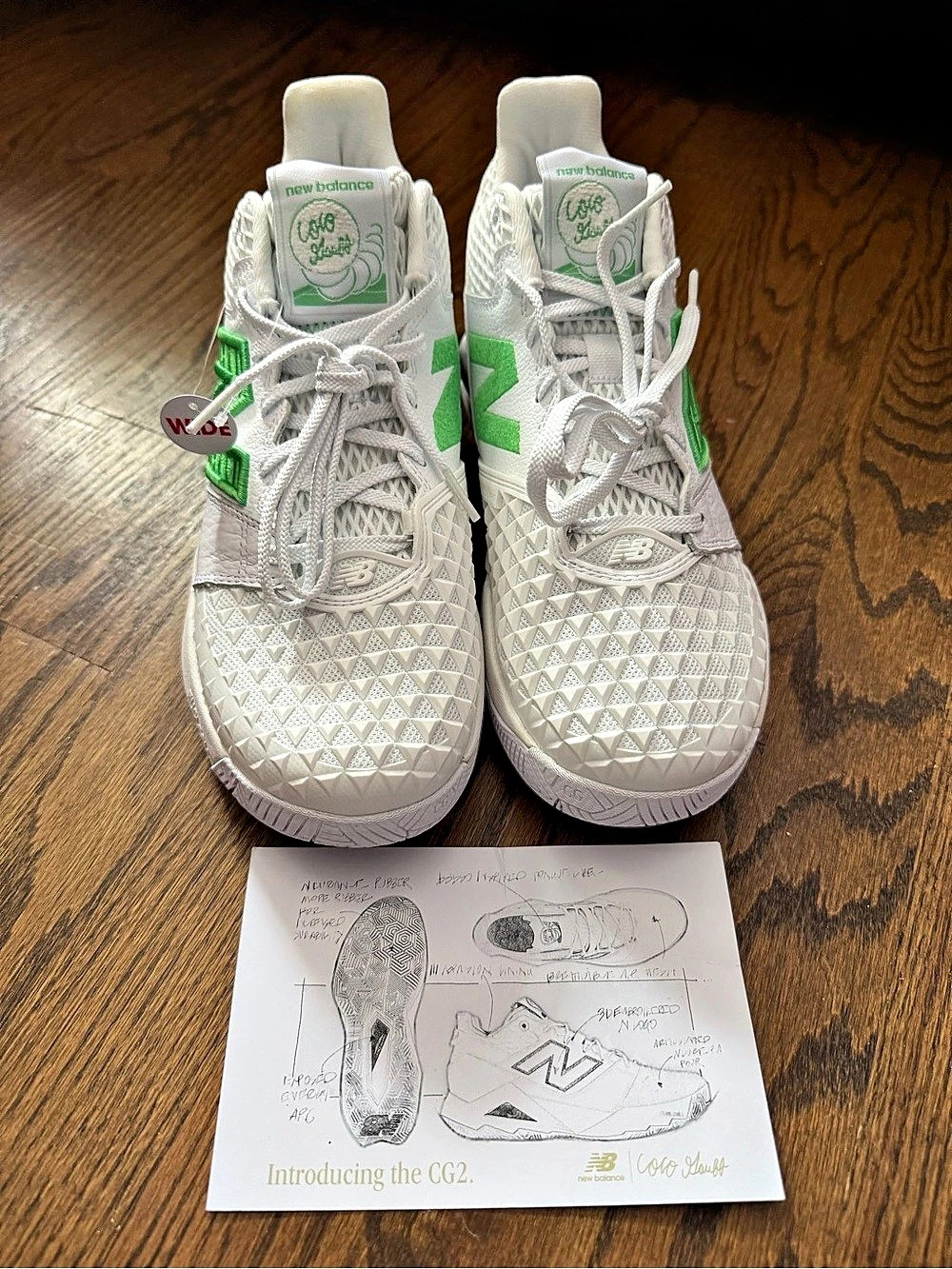 New Balance Coco Gauff (Coco CG2) Women's Tennis Shoes - White & Green US 9.5 NW